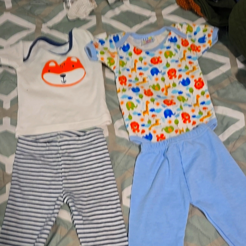 Cute Baby Outfit Set with Fox and Animal Prints